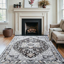 Axyaa Retro Print Area Rug for Living Room, Bedroom, or Coffee Table