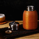 Axya Porcelain Insulation Cup with Stainless Steel Liner and Bamboo Tea Set