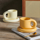 Axyaa Splash Ink Ceramic Mug with Saucer, 400ml