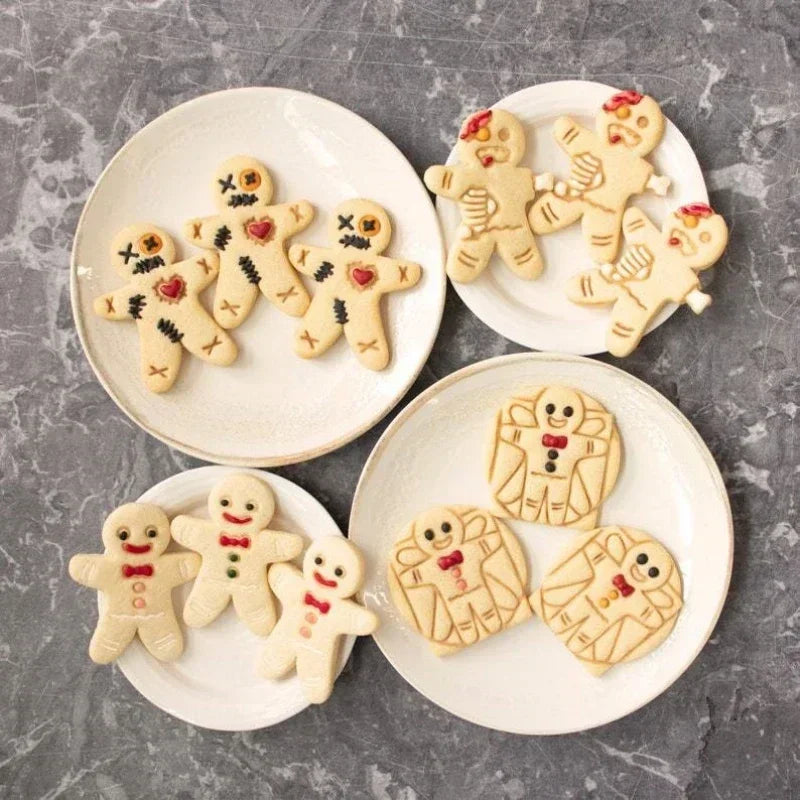 Axyaa Christmas Biscuit Moulds: Snowflake, Gingerbread Man, Santa Claus Mold, Xmas Party Embosser