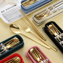 Axyaa Stainless Steel Tableware Set - Knife Fork Spoon Flatware Boxecc