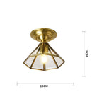 Axyaa Vintage Glass LED Ceiling Lamps, American Copper Finish for Home Living Room Lighting