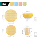 Axya Natsuki 32-Piece Porcelain Japanese Tableware Set for Dining & Entertaining