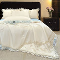 Axyaa Embroidered Silk Lace Summer Quilt Set