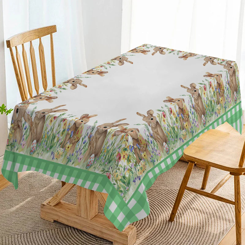 Axyaa Table Runner - Farmhouse Dining Decor for Kitchen, Wedding Party, Rabbit Flower Mushroom Theme