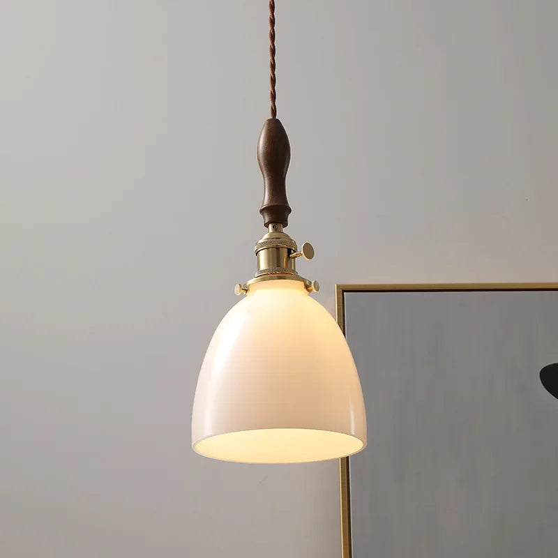 Axyaa Modern LED Pendant Light Glass Copper Nordic Hanging Lamp