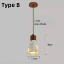 Axyaa Translucent Stone Chandeliers Pendant Lights for Kitchen Island Bedside LED Hanging Lamps