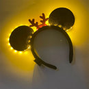 Axyaa Glowing Mouse Ears Christmas Headband - LED Light Costume for Parties