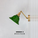 Axyaa Green Glass Wall Lamp Modern Nordic Bedroom Sconce LED Lighting
