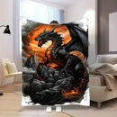 Axyaa Enchanted Dragon Decor Throw Blanket: Soft Cozy Gothic Style for Boys and Teens