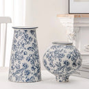 Axyaa Blue and White Porcelain Retro Vase - Ceramic Ice Crack Flower Vase