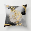 Axyaa Black Gold Elk Tree Bird Butterfly Printed Pillowcase for Living Room Home