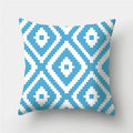 Axyaa Blue Geometric Pattern Cushion Cover for Living Room Sofa Decoration