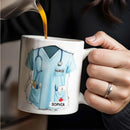 Axyaa Nurse Day Gift Ceramic Mug with Engraving - Premium Medical Motifs on White Cup