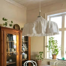 Axyaa Wabi Sabi White Cloth Fabric Pendant Light: Modern Retro LED Chandelier