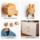 Cute Animal Wooden Hooks for Wall Keychain Coat Hanger Axyaa Home Decor
