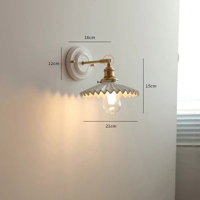 Axyaa White Ceramic Wall Lamp Modern Nordic Japanese Style LED Lighting