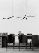 Axyaa Creative Curve LED Pendant Lights | Minimalist Dining Room & Kitchen Chandelier