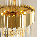 Axyaa Golden Luxury Hotel Lobby Modern Crystal Chandelier for Multi-Story Staircase Lighting