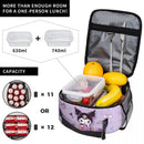 Axyaa Kuromi Insulated Lunch Bag: Cute Portable Thermal Cooler for Picnic and Food