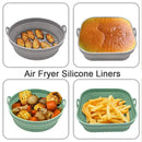 Silicone Air Fryer Tray Liners by Axyaa - Reusable Foldable Mat for Oven Baking