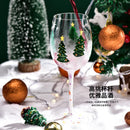 Axya Festive Glass Tree Wine Cup - Handdrawn Christmas Goblet