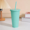 Axyaa 710ml 24oz Reusable Plastic Cold Cup with Lid and Straw