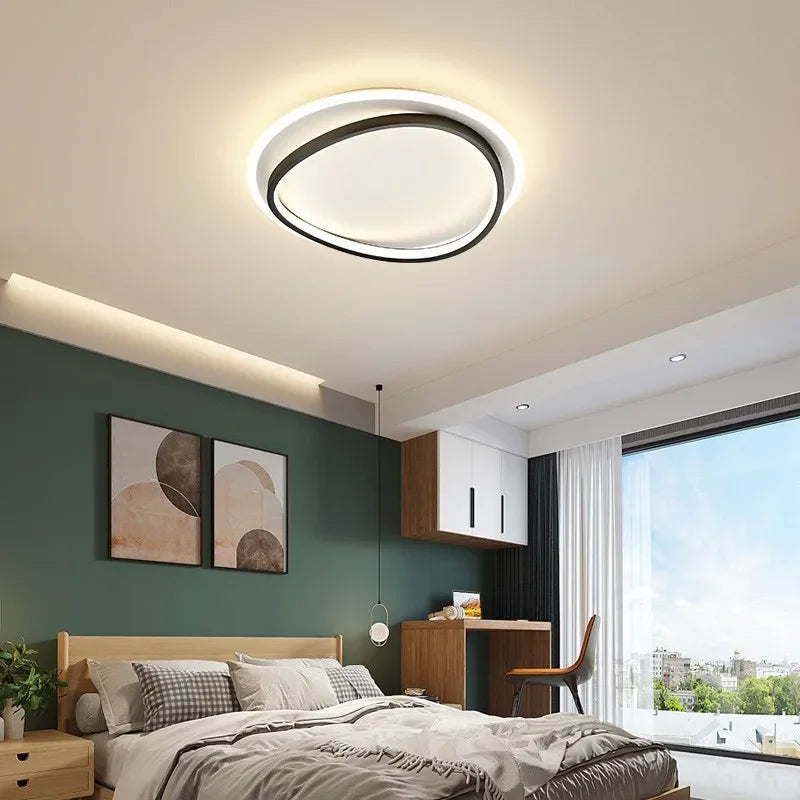 Axya Modern LED Ceiling Chandelier in Black Gold for Home Décor