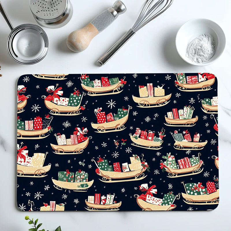 Axyaa Snowflakes Drying Mat: Absorbent Anti-Slip Placemat for Table Cup Drying Mats