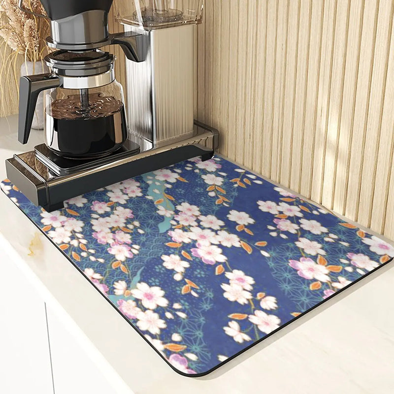 Axyaa Diatomite Kitchen Mat with Fujiyama Print