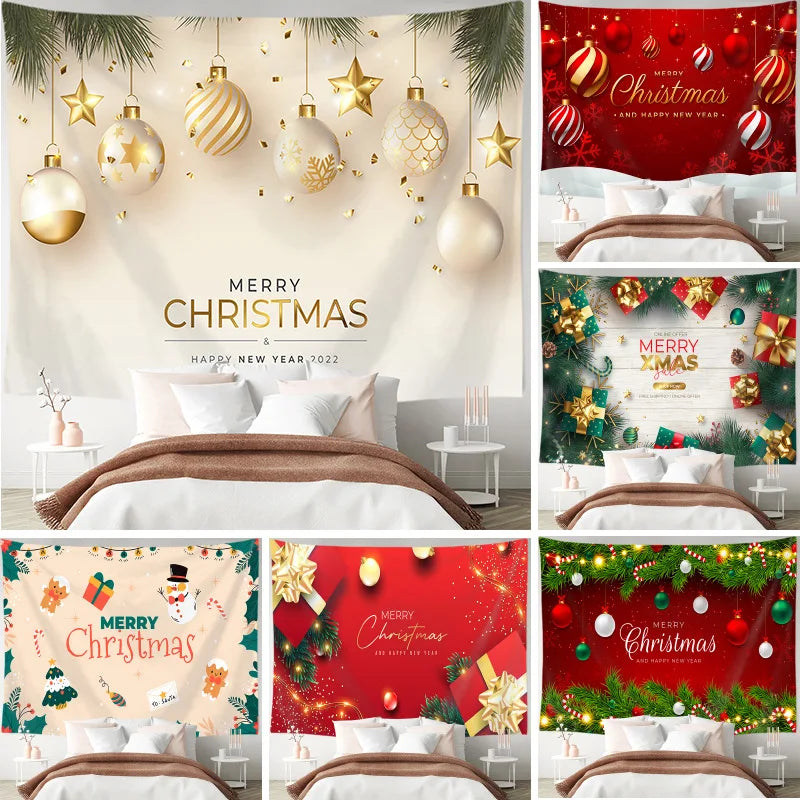 Axyaa Christmas Tapestry: Festive Holiday Party Decoration for Home Living Room Bed