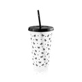 Axyaa Bow Design Reusable Plastic Water Cup with Straw Lid - Portable Drinkware Mug