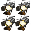 Axyaa 4PCS 200W LED COB Par Lights Barndoor Warm&Cold White Spotlights
