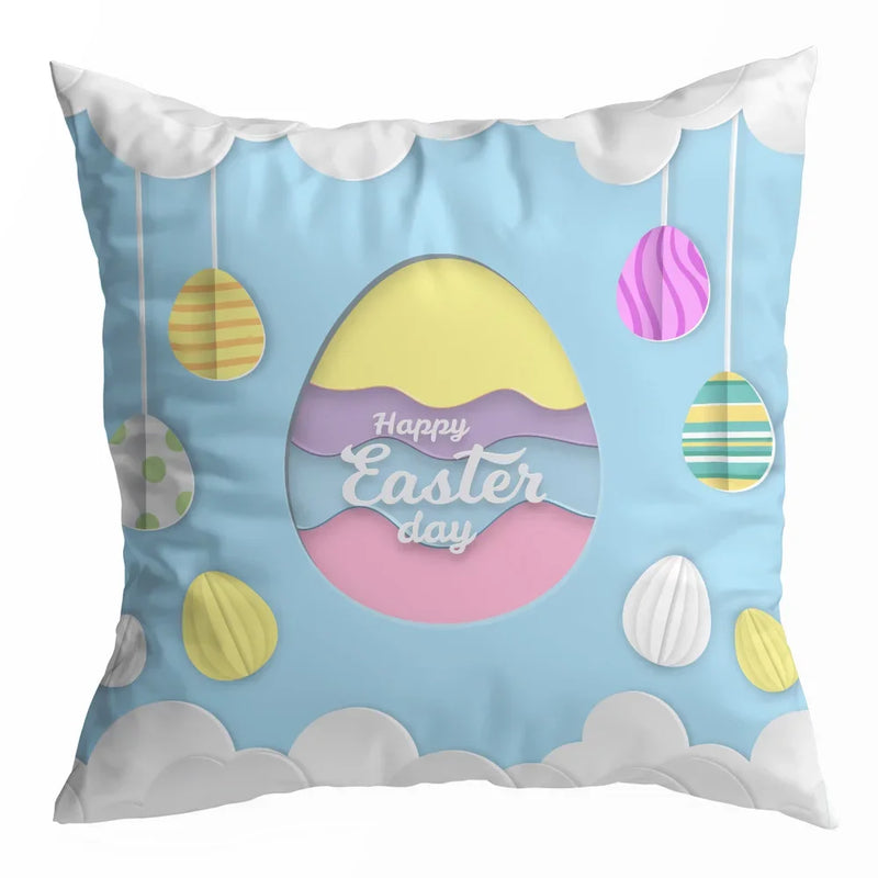 Spring Peach Rabbit Cushion Cover 45x45cm for Sofa Decor, Car, Bedside - Axyaa