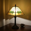 Axyaa Stained Glass Table Lamp 8" Cream Color Desk Light Home Office Bedroom