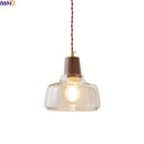 Axyaa Modern LED Pendant Lamps - Walnut Glass Hanging Light Fixtures for Home Decor