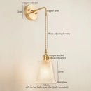 Axyaa Minimalist LED Wall Lamp with Pull Chain Switch