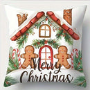 Axyaa Christmas Gingerbread Hut Pillowcase - Festive Sofa Cushion for Holiday Home Decor