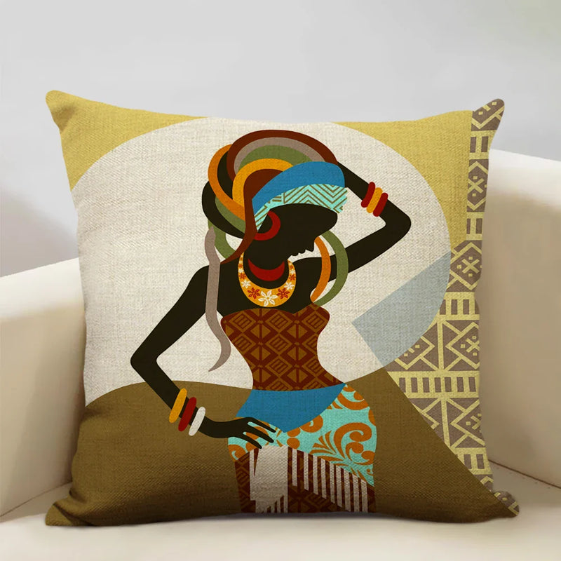 Axyaa African Ladies Decorative Pillow Case for Fashionable Home Decor