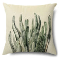 Axyaa Green Leaf Linen Pillowcase, Simple Style Decorative Sofa Cushion Cover