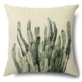 Axyaa Green Leaf Linen Pillowcase for Living Room Sofa, Simple Style Decor, 45x45