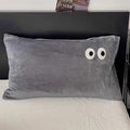 Axyaa Cartoon Big Eye Fleece Pillowcase 48*74 - Coral Velvet Embroidered Pillow Cover