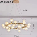 Axyaa Glass Ball LED Bubble Chandelier - Black Gold Pendant Lighting