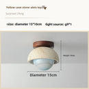 Axyaa Wind Yellow Cave Stone Ceiling Light, Small Retro Round Entrance Light