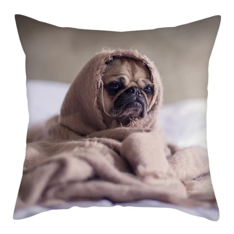 Axyaa Cat Dog Pet Polyester Pillow Cover Cushion Cover Home Sofa Decor 45x45cm