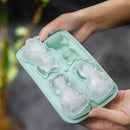 Axyaa Cat Ice Cube Mold - 4 Cavity Silicone Tray for Whiskey Cocktails