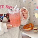 Axyaa Large Glass Tumbler with Lid and Straw - 1000ml Aesthetic Drinkware