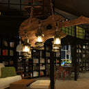 Axyaa Retro Industrial Wood Iron LED Pendant Lights - Bar Cafe Decoration Suspend Lamps