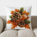 Axyaa Autumn Flowers & Berries Pillow Cover for Sofa, Bedroom, Car