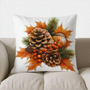 Axyaa Autumn Flowers & Berries Pillow Cover for Sofa, Bedroom, Car